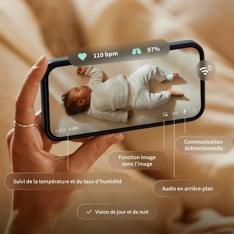 Pack chaussette connectée dream sock bedtime blue + dream sight cam (0-18 mois) Bleu nuit 5 - vertbaudet enfant 