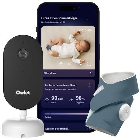 Pack chaussette connectée dream sock bedtime blue + dream sight cam (0-18 mois) Bleu nuit 2 - vertbaudet enfant 
