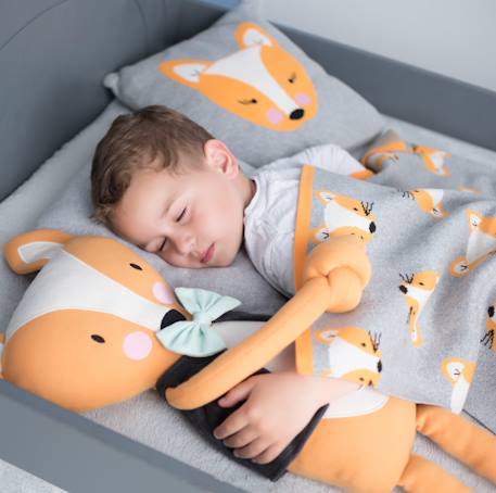 Taie de coussin en coton biologique Bleu, chaton+Écru, ourson+Gris, dino+Gris, renard+Gris, singe+Gris, toucan+Noir, chien+Rose, chat 21 - vertbaudet enfant 