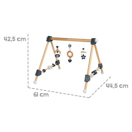 Portique d'éveil en bois massif + 3 pendentifs - arche d'activités Blanc - gris / miffy+Multicolore+Naturel / Anthracite 9 - vertbaudet enfant 