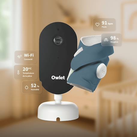 Pack chaussette connectée dream sock bedtime blue + dream sight cam (0-18 mois) Bleu nuit 4 - vertbaudet enfant 