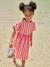 Robe fille en seersucker rayé rouge 6 - vertbaudet enfant 