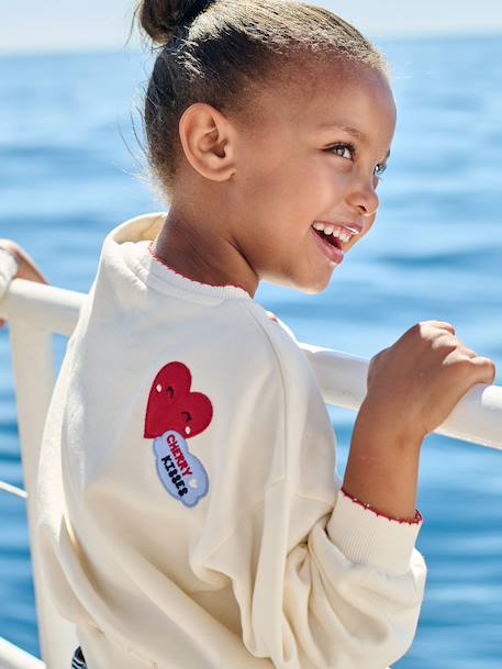 Sweat fille avec patchs écru 8 - vertbaudet enfant 
