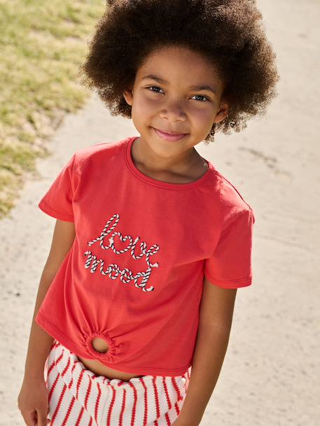 T-shirt fille détail noeud fantaisie écru+rayé bleu+rouge 8 - vertbaudet enfant 