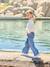 Jean large fille brodé bleu moyen+denim bleached 7 - vertbaudet enfant 