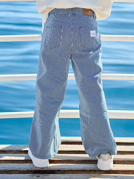 Pantalon large fille rayé rayé bleu 6 - vertbaudet enfant 