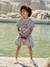 Robe fille en molleton léger motif gris chiné+rayé bleu+vert+vert sauge 4 - vertbaudet enfant 