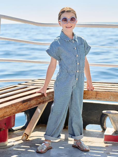 Combi pantalon fille rayée rayé bleu 2 - vertbaudet enfant 