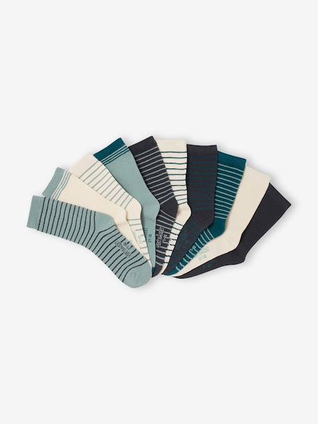 Lot de 10 paires de chaussettes garçon Basics vert émeraude 2 - vertbaudet enfant 
