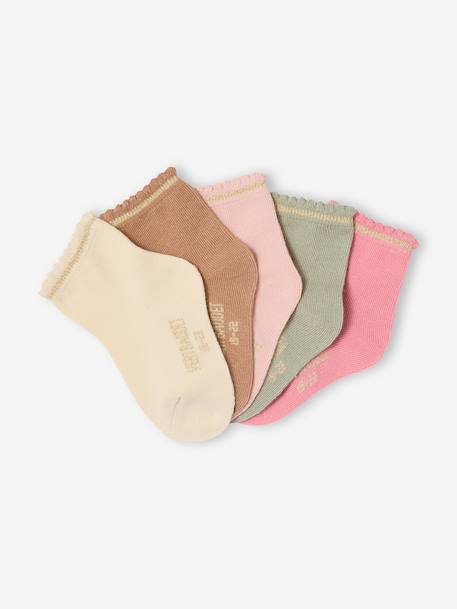 Lot de 5 paires de chaussettes bébé avec détails scintillants sable 2 - vertbaudet enfant 