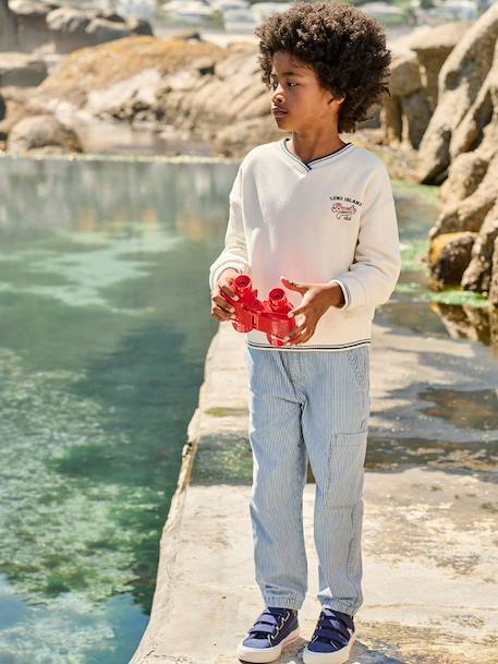 Sweat garçon col V écru 5 - vertbaudet enfant 