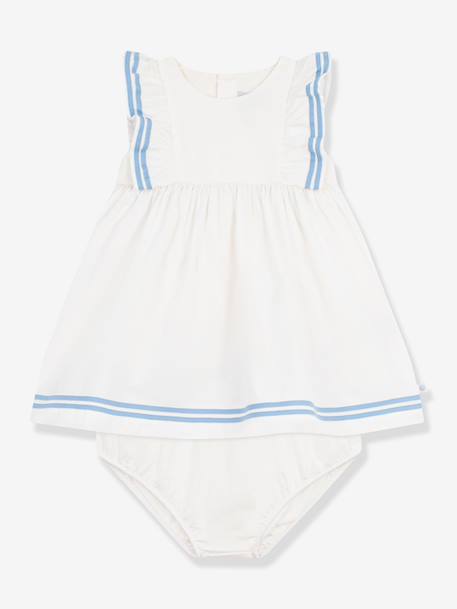 Robe bébé fille coton et bloomer blanc 2 - vertbaudet enfant 