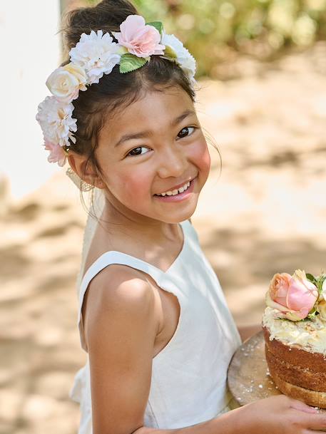 Couronne de fleurs bohême fille Pastels et écru 1 - vertbaudet enfant 