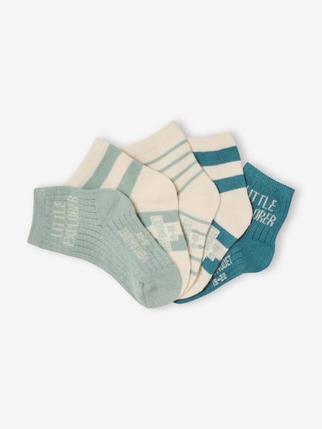 Lot de 5 paires de chaussettes bébé garçon vert d'eau 2 - vertbaudet enfant 