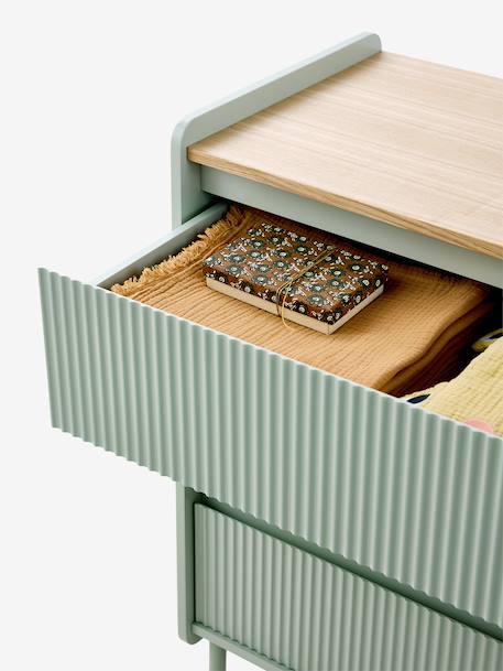 Commode 3 tiroirs Cannelé 42 cm vert 7 - vertbaudet enfant 