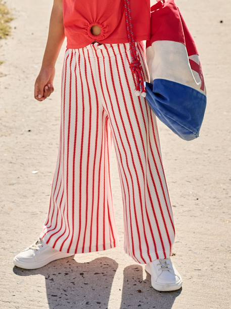 Legging large rayé en maille rayé bleu+rayé rouge 8 - vertbaudet enfant 