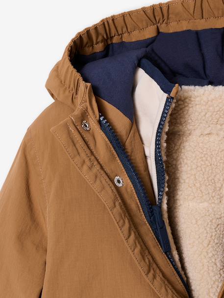 Parka 3 en 1 garçon doublure sherpa noix de pécan 3 - vertbaudet enfant 