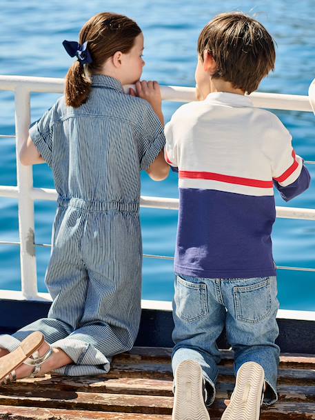 Combi pantalon fille rayée rayé bleu 7 - vertbaudet enfant 