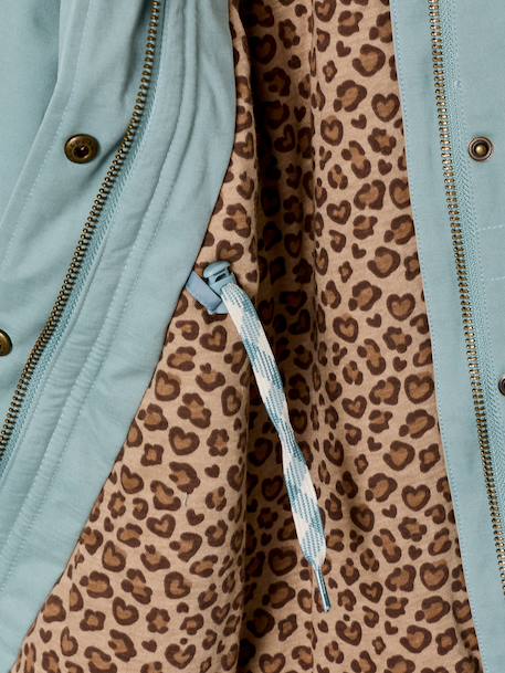 Parka longue fille capuche vert de gris 5 - vertbaudet enfant 