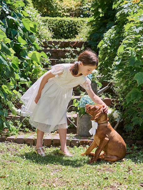 Noeud coton broderie animal beige 5 - vertbaudet enfant 