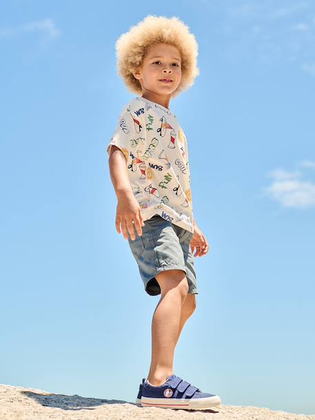 T-shirt garçon manches courtes anthracite+blanc+écru 12 - vertbaudet enfant 