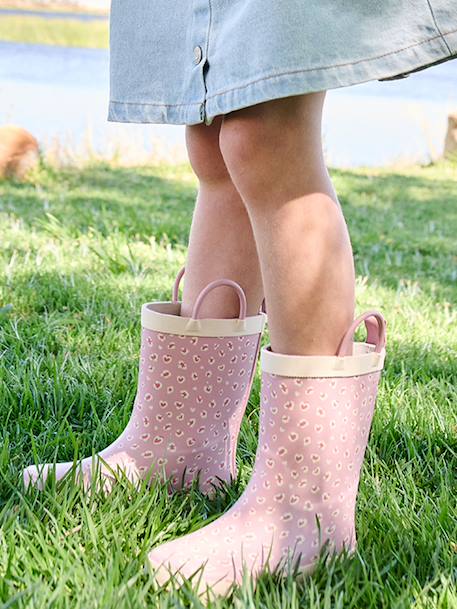 Bottes de pluie fille caoutchouc imprimé collection maternelle beige imprimé+rose imprimé 6 - vertbaudet enfant 