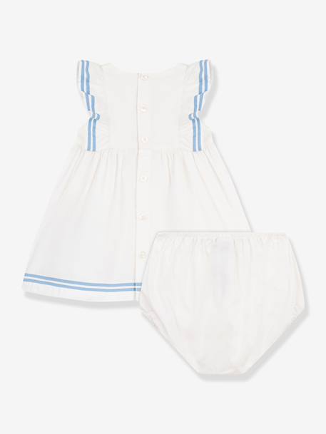 Robe bébé fille coton et bloomer blanc 3 - vertbaudet enfant 