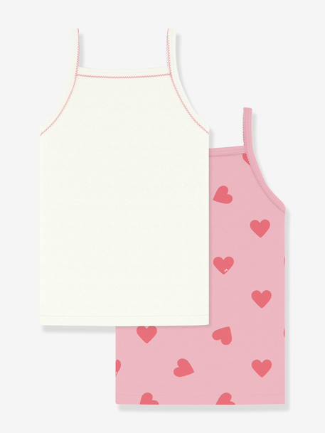 Lot de 2 débardeurs enfant Petit Bateau blanc 2 - vertbaudet enfant 