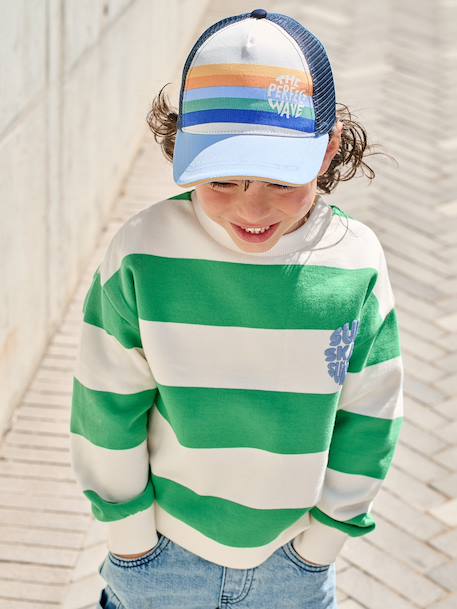 Casquette garçon style trucker bleu ciel 1 - vertbaudet enfant 