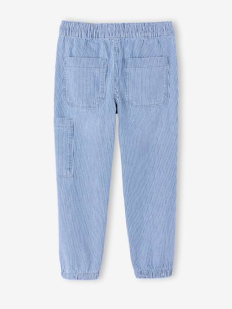 Pantalon denim garçon battle coton rayé bleu 4 - vertbaudet enfant 