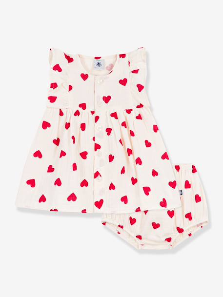 Robe et bloomer bébé volantée coton écru 2 - vertbaudet enfant 