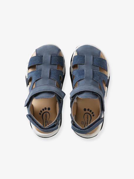 Sandales garçon cuir scratch lot bleu 4 - vertbaudet enfant 