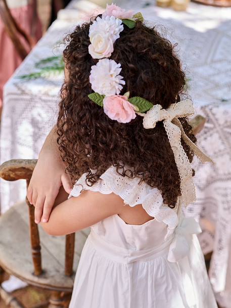 Couronne de fleurs bohême fille Pastels et écru 5 - vertbaudet enfant 