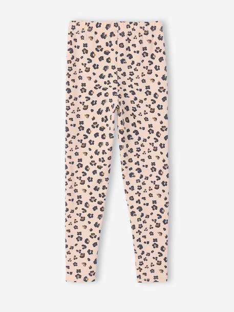 Lot de 2 leggings fille Basics indigo+kaki+marron imprimé+vert sauge 9 - vertbaudet enfant 
