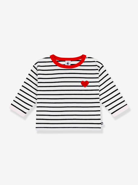 T-shirt bébé coton manches longues écru 1 - vertbaudet enfant 