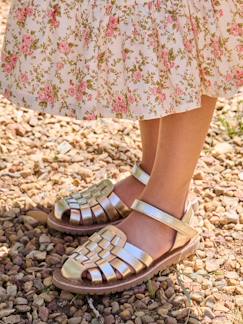 Chaussures-Chaussures fille 23-38-Sandales scratchées cuir enfant collection maternelle