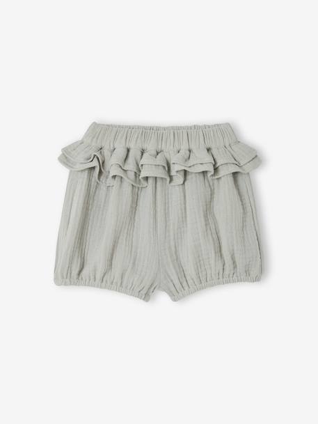 Ensemble 3 pièces bébé fille coton vert sauge 3 - vertbaudet enfant 