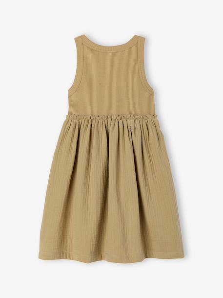 Robe fille sans manches kaki+vieux rose 2 - vertbaudet enfant 
