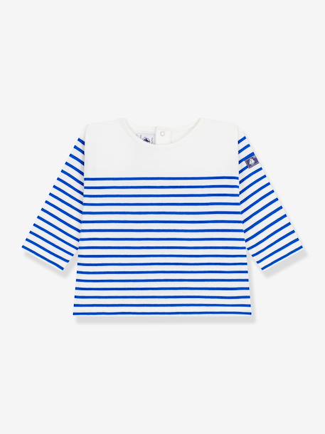 T-shirt marinière bébé manches longues blanc 1 - vertbaudet enfant 