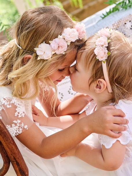 Fille-Accessoires-Couronne de fleurs nude et dorée fille