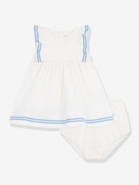 Robe bébé fille coton et bloomer blanc 1 - vertbaudet enfant 