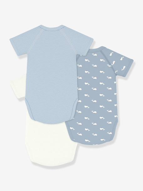 Lot 3 bodies croisés bébé Petit Bateau blanc 2 - vertbaudet enfant 