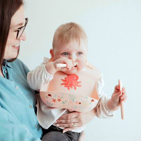 Bavoir en silicone slurpy la pieuvre Rose 3 - vertbaudet enfant 