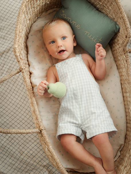 Salopette courte bébé Rayure amande+Vichy bleu/vert 5 - vertbaudet enfant 