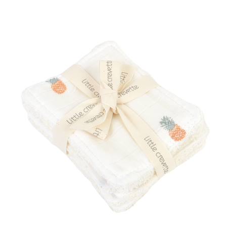 Lot de 12 lingettes lavables coton bio Ananas+Baleines+Fleurs beiges+Fleurs roses+Géométrique+Vichy vert 4 - vertbaudet enfant 