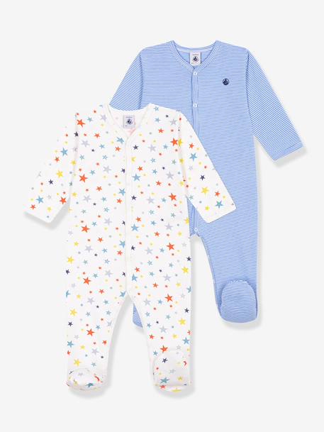 Lot 2 pyjamas bébé en coton blanc 1 - vertbaudet enfant 
