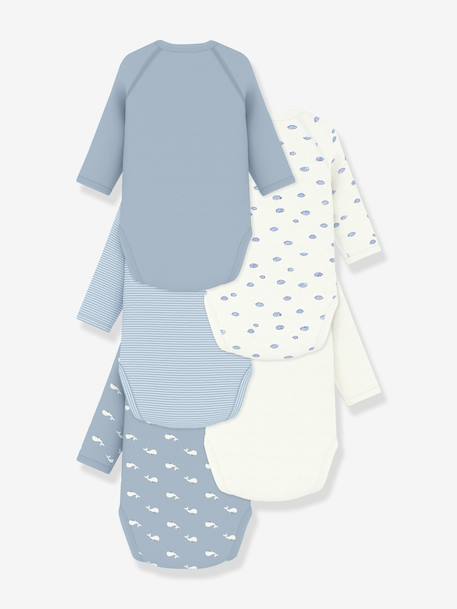 Lot de 5 bodies croisés manches longues bébé blanc 2 - vertbaudet enfant 