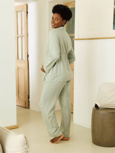 Pyjama 2 pièces future maman personnalisable vert sauge 2 - vertbaudet enfant 