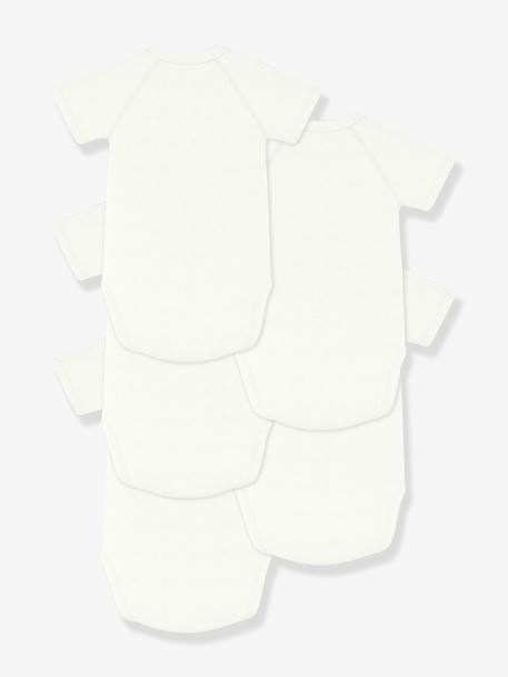 Lot 5 bodies croisés bébé coton Petit Bateau blanc 2 - vertbaudet enfant 