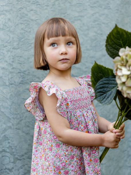Robe scarlette en tissu liberty - collection fêtes et mariages Liberty amelie 3 - vertbaudet enfant 